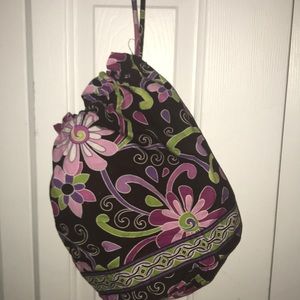 Vera Bradley Drawstring Sack in Purple Punch